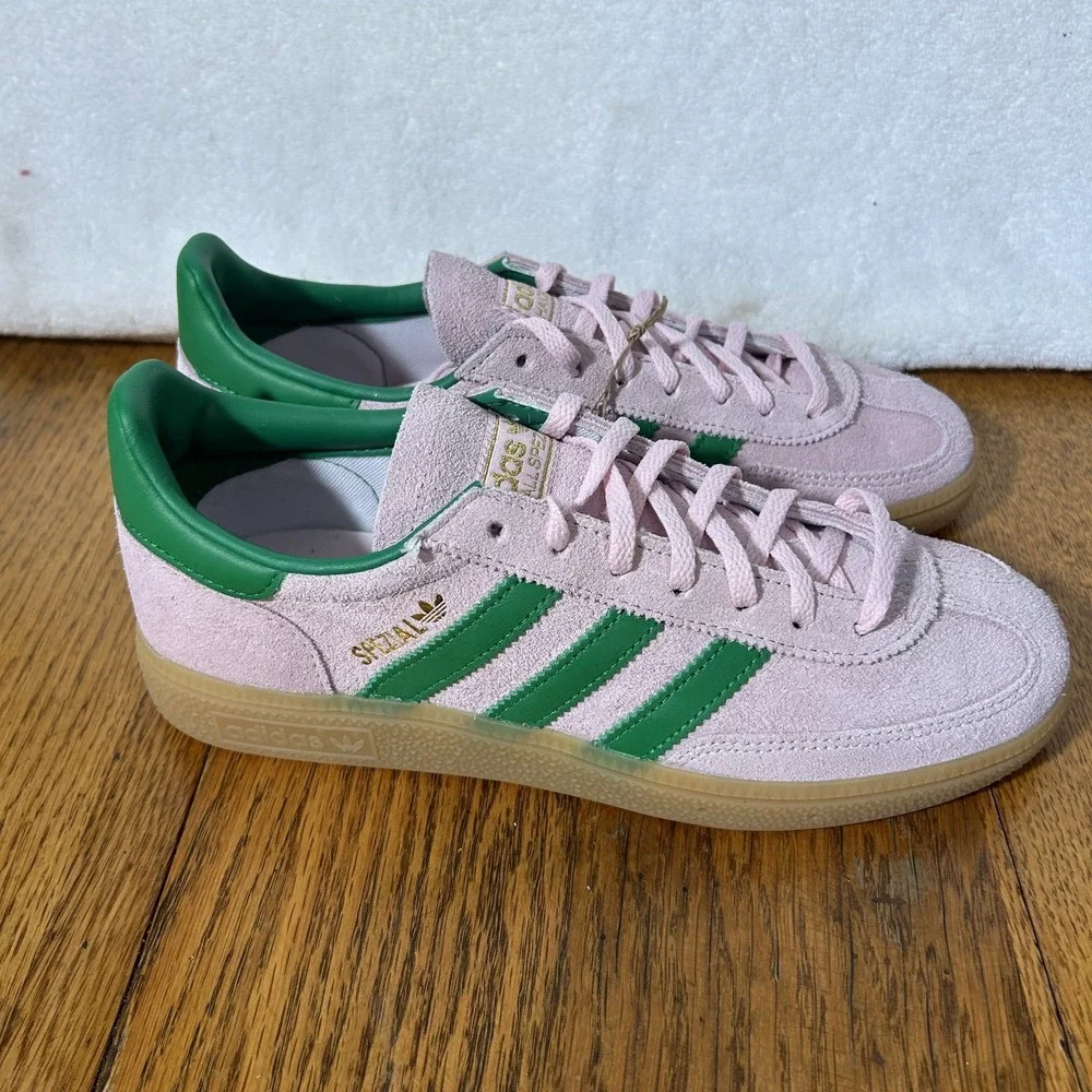 Adidas Womens Size 8 Handball Spezial Clear Pink Green Gum Athletic Shoes